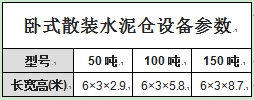 卧式散装水泥仓设备参数